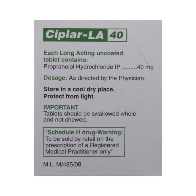 Propranolol La 40 Mg